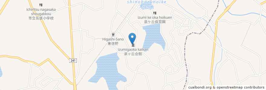 Mapa de ubicacion de 泉ヶ丘会館 en 日本, 大阪府, 泉佐野市.