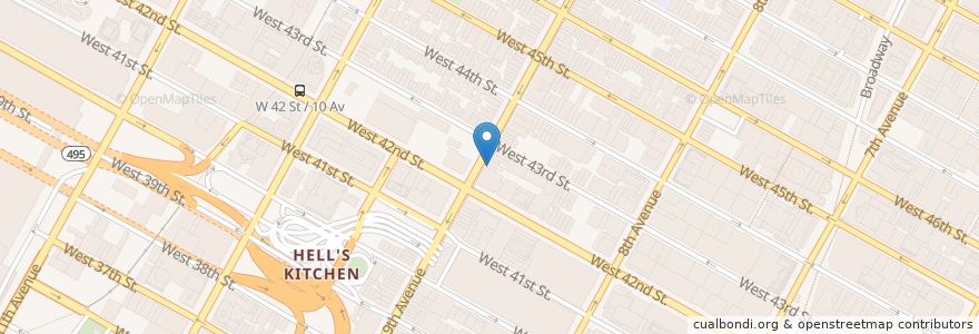 Mapa de ubicacion de At nine Restaurant & Bar en United States, New York, New York, New York County, Manhattan, Manhattan Community Board 4.