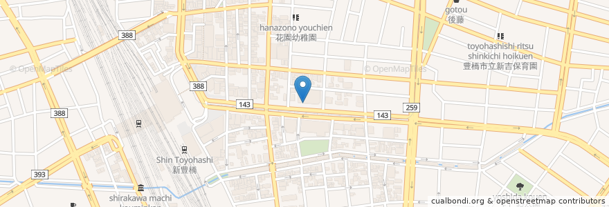 Mapa de ubicacion de 豊橋信用金庫ほの国百貨店ATMコーナー en 日本, 愛知県, 豊橋市.