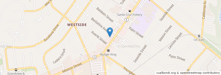 Mapa de ubicacion de Rotten Robbie en Amerika Birleşik Devletleri, Kaliforniya, Santa Cruz County, Santa Cruz.