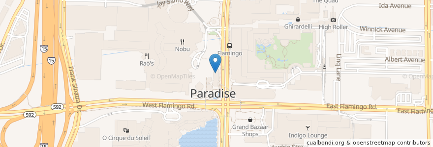 Mapa de ubicacion de Stripside Café & Bar en アメリカ合衆国, ネバダ州, Clark County, Paradise.