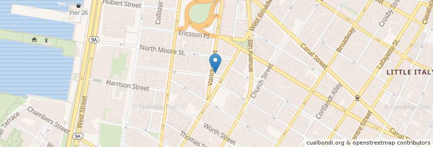 Mapa de ubicacion de Gotan en 美利坚合众国/美利堅合眾國, 纽约州 / 紐約州, 纽约, 纽约县, Manhattan.