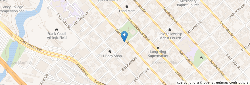 Mapa de ubicacion de Thanh Ky Restaurant en ایالات متحده آمریکا, کالیفرنیا, شهرستان آلامدا، کالیفرنیا, اوکلند، کالیفرنیا.