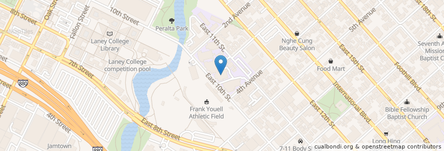 Mapa de ubicacion de Metwest High School en United States, California, Alameda County, Oakland.