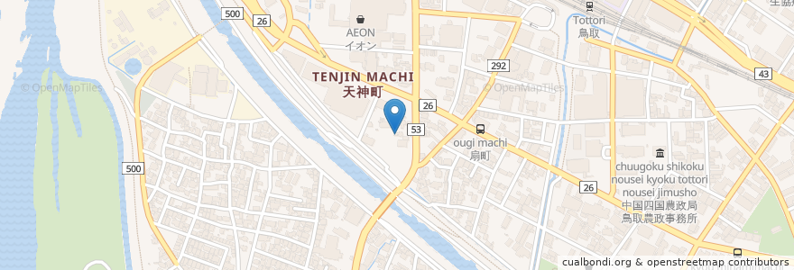 Mapa de ubicacion de 北野神社 en 日本, 鳥取県, 鳥取市.