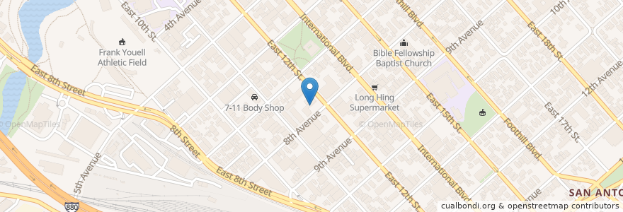 Mapa de ubicacion de Thanh Thuy en United States, California, Alameda County, Oakland.