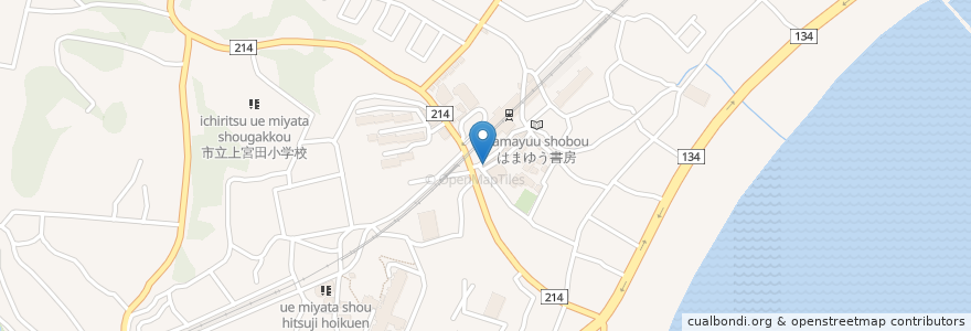 Mapa de ubicacion de 立ち呑み屋 みかべ商店 en Japonya, 神奈川県, 三浦市.