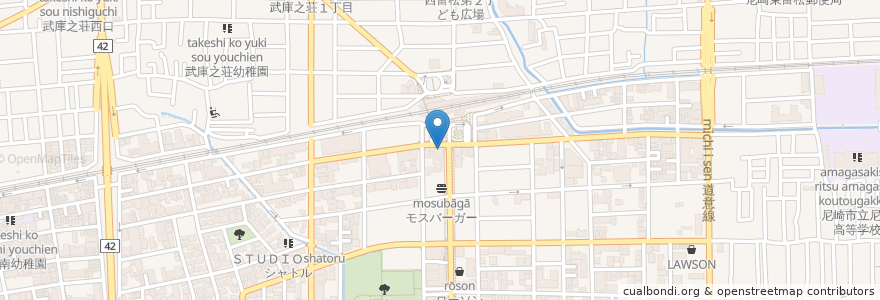 Mapa de ubicacion de 松のや en Japão, 兵庫県, 尼崎市.