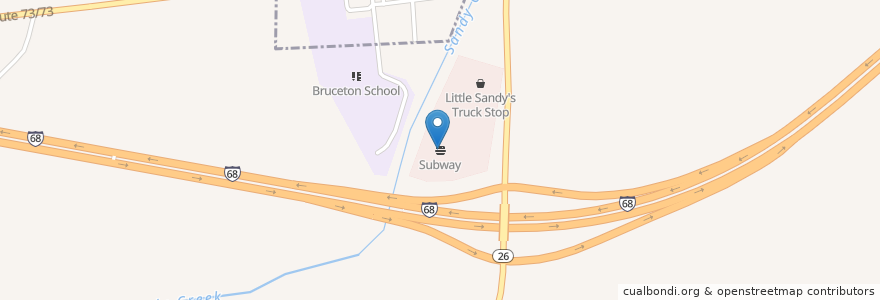 Mapa de ubicacion de Subway en 미국, 웨스트버지니아, Preston County.