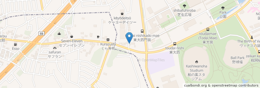 Mapa de ubicacion de うどん市 en 日本, 千葉県, 柏市.