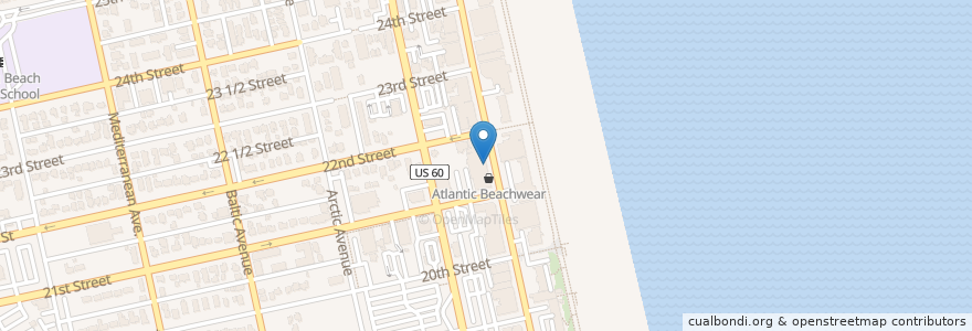 Mapa de ubicacion de The Boxx en Stati Uniti D'America, Virginia, Virginia Beach.