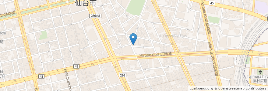 Mapa de ubicacion de 牛たん炭焼き 利久 本町店 en Jepun, 宮城県, 仙台市, 青葉区.