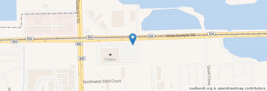 Mapa de ubicacion de Costco Gasoline en Verenigde Staten, Florida, Broward County, Pompano Beach.