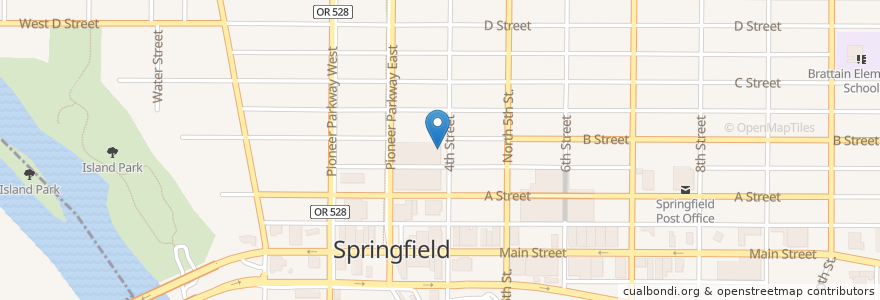 Mapa de ubicacion de Springfield Police Department en Stati Uniti D'America, Oregon, Lane County, Springfield.