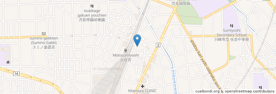 Mapa de ubicacion de RAMEN HANA＝SAKU✳︎ en 일본, 가나가와현, 川崎市, 中原区.