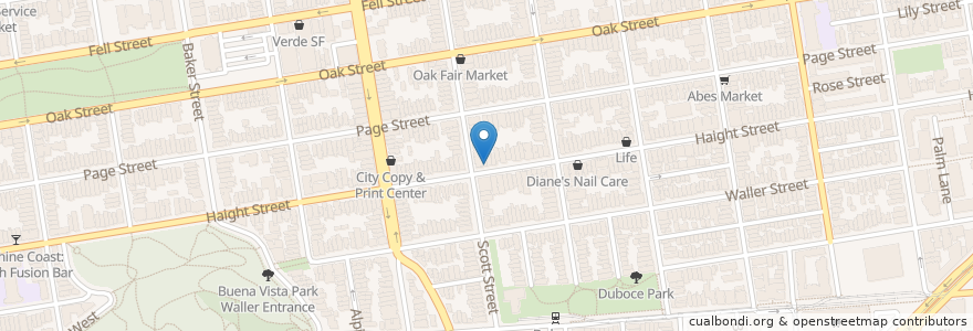Mapa de ubicacion de Haight Street Dental en 美利坚合众国/美利堅合眾國, 加利福尼亚州/加利福尼亞州, 旧金山市县/三藩市市縣/舊金山市郡, 旧金山.