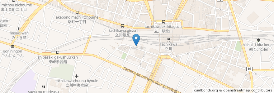 Mapa de ubicacion de 三菱東京UFJ銀行 en Japan, 東京都, 立川市.