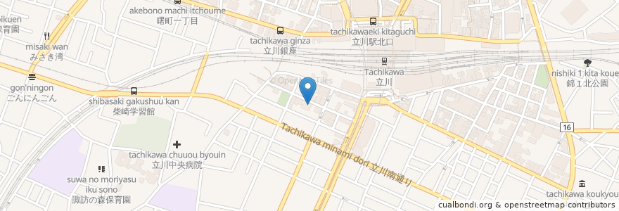 Mapa de ubicacion de Sta Cafe en Япония, Токио, Татикава.