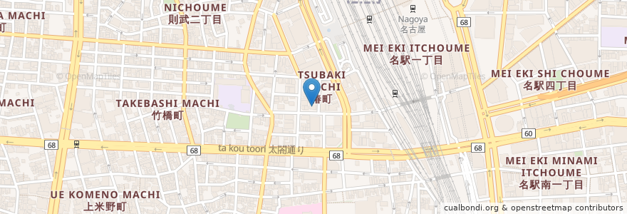 Mapa de ubicacion de 名古屋デジタル工科専門学校 en Japonya, 愛知県, 名古屋市, 中村区.