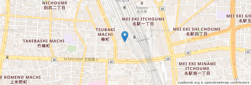 Mapa de ubicacion de ジュエル en ژاپن, 愛知県, 名古屋市, 中村区.