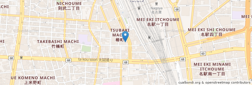 Mapa de ubicacion de 東京IT・会計専門学校 en Jepun, 愛知県, 名古屋市, 中村区.
