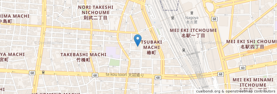 Mapa de ubicacion de 北海道芸術高等学校 en اليابان, 愛知県, 名古屋市, 中村区.
