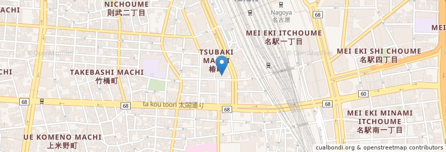 Mapa de ubicacion de 名古屋動物専門学校 en ژاپن, 愛知県, 名古屋市, 中村区.