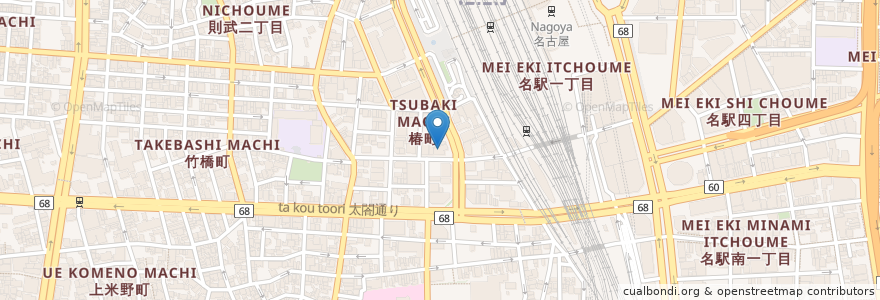Mapa de ubicacion de 東京法律専門学校 en اليابان, 愛知県, 名古屋市, 中村区.