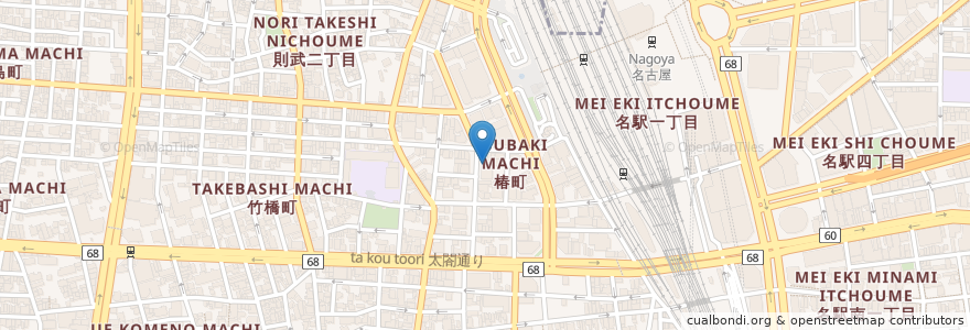 Mapa de ubicacion de じいや en 日本, 愛知県, 名古屋市, 中村区.