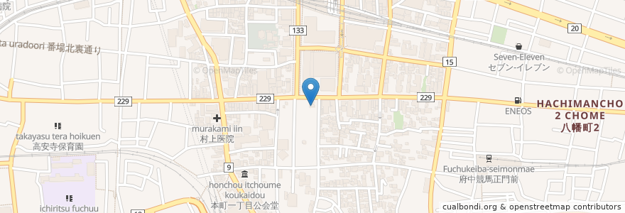 Mapa de ubicacion de 府中市観光情報センタートイレ en Japonya, 東京都, 府中市.
