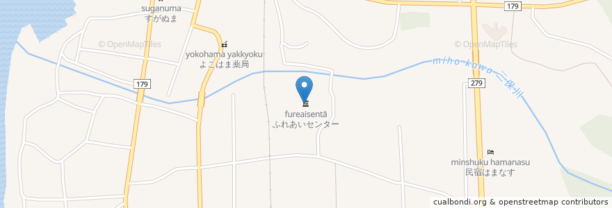Mapa de ubicacion de ふれあいセンター en Jepun, 青森県, 上北郡, 横浜町.