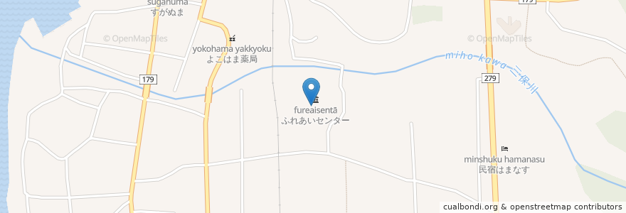 Mapa de ubicacion de 横浜町図書館 en Japón, Prefectura De Aomori, 上北郡, 横浜町.
