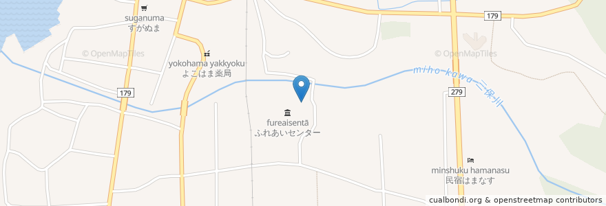 Mapa de ubicacion de よこはま温泉;横浜町老人福祉センター en Japão, 青森県, 上北郡, 横浜町.