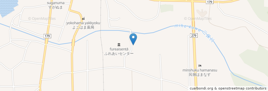 Mapa de ubicacion de 横浜町立児童センター en 日本, 青森县, 上北郡, 横浜町.