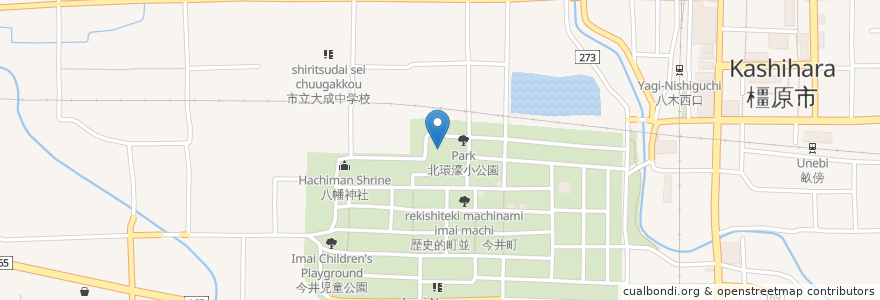 Mapa de ubicacion de 順明寺 en 일본, 나라현, 橿原市.
