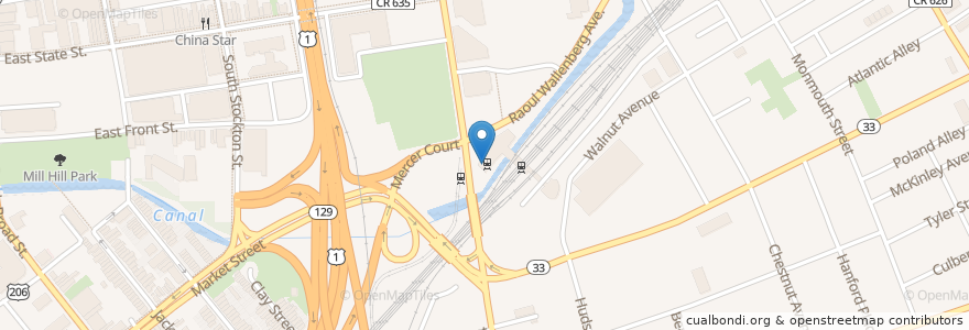 Mapa de ubicacion de McDonald's en Amerika Birleşik Devletleri, New Jersey, Mercer County, Trenton.