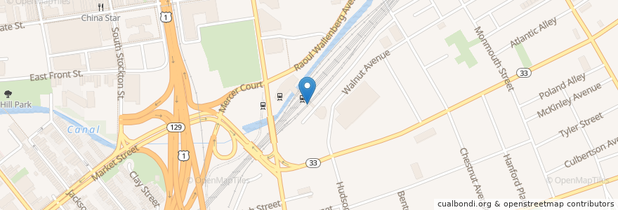 Mapa de ubicacion de Dunkin' Donuts en United States, New Jersey, Mercer County, Trenton.