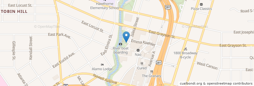 Mapa de ubicacion de Pearl at Hotel Emma SWell Cycle en 미국, 텍사스, Bexar County, San Antonio.