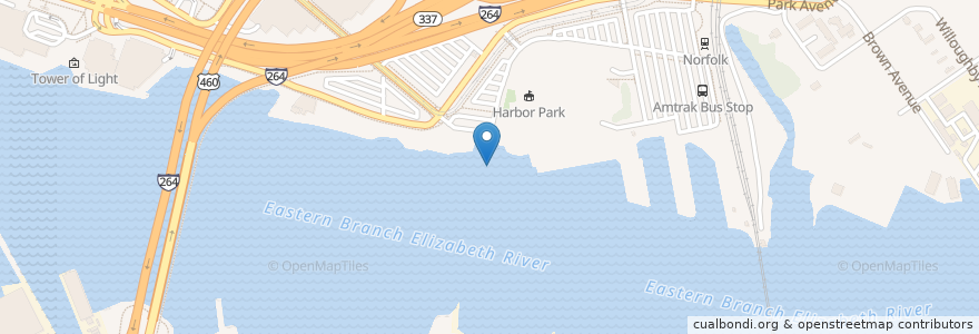 Mapa de ubicacion de Harbor Park en ایالات متحده آمریکا, ویرجینیا, Norfolk.