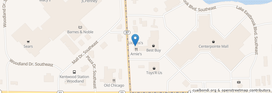 Mapa de ubicacion de Smash Burger en United States, Michigan, Kent County, Grand Rapids.