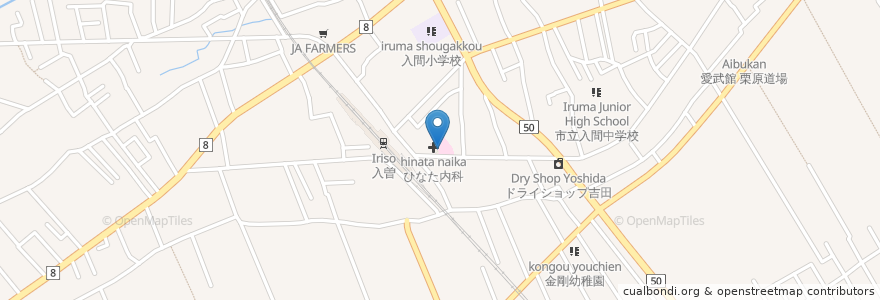 Mapa de ubicacion de ひなた内科 en ژاپن, 埼玉県, 狭山市.