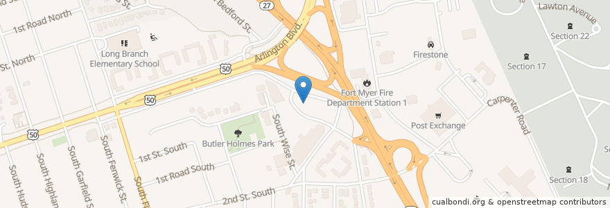 Mapa de ubicacion de Arlington Health Clinic en アメリカ合衆国, バージニア州, Arlington County, Arlington.