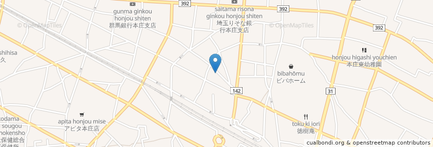 Mapa de ubicacion de 城立寺 en Japan, 埼玉県, 本庄市.