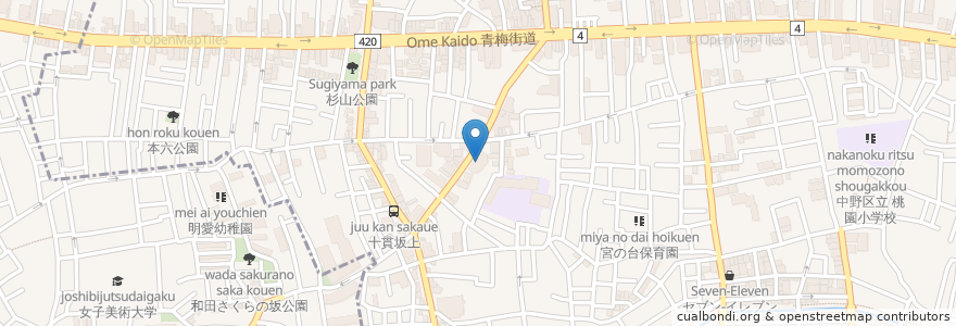 Mapa de ubicacion de 珈琲や en ژاپن, 東京都, 中野区.