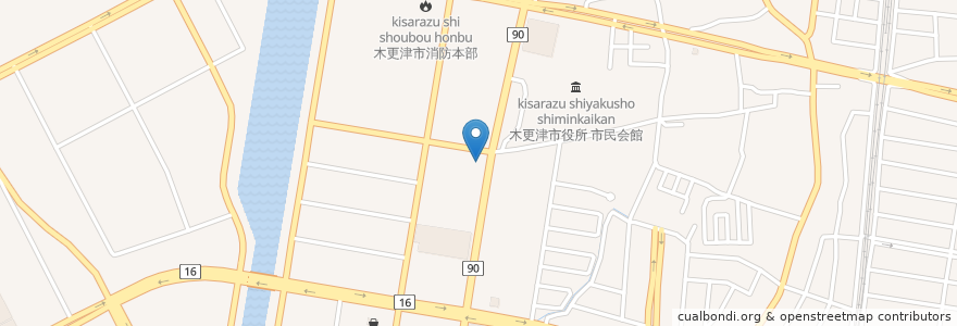 Mapa de ubicacion de ニコニコレンタカー木更津店 en 일본, 지바현, 木更津市.