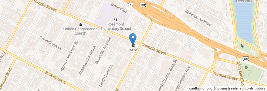 Mapa de ubicacion de Arco en United States, California, Los Angeles County, Los Angeles.