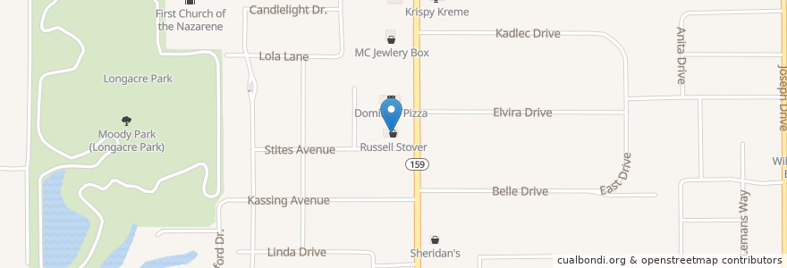 Mapa de ubicacion de Russell Stover en Amerika Birleşik Devletleri, Illinois, Fairview Heights.