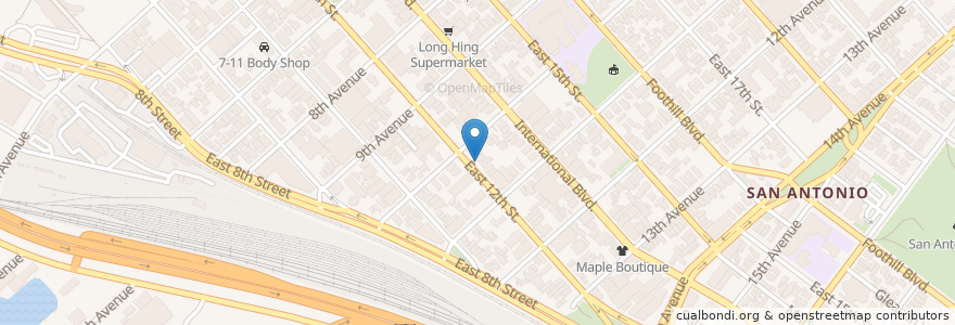 Mapa de ubicacion de iCafe en Amerika Syarikat, California, Alameda County, Oakland.