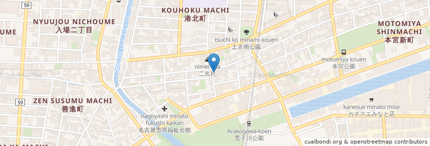 Mapa de ubicacion de 善行寺 en Japón, Prefectura De Aichi, Nagoya, 港区.