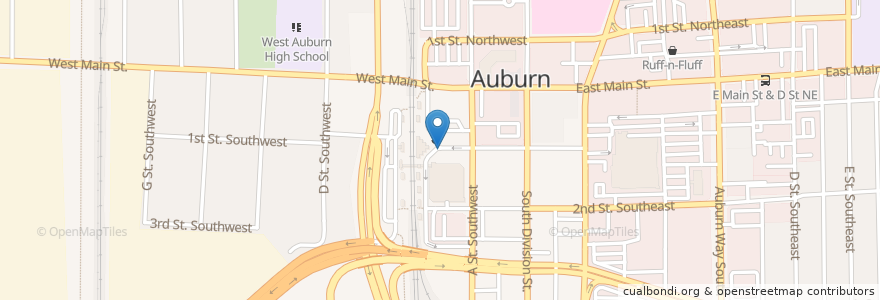 Mapa de ubicacion de Auburn Transit Center en Amerika Birleşik Devletleri, Vaşington, Auburn, King County.